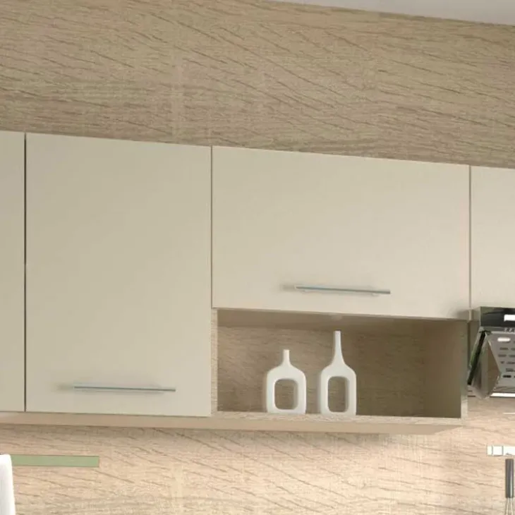 Cucina 260cm moderna componibile lineare rovere beige Natural