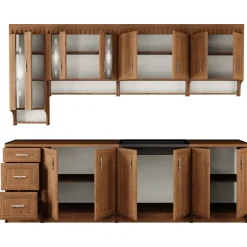 Cucina 260cm moderna componibile lineare noce Toccy