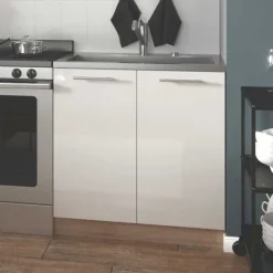 Cucina 200cm moderna componibile lineare bianca rovere Matrix