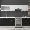 Cucina 240cm moderna componibile lineare bianco nero Wine