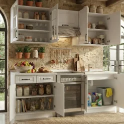 Cucina 220cm moderna lineare componibile bianca Artus