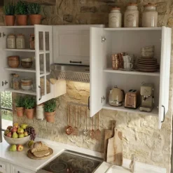 Cucina 220cm moderna lineare componibile bianca Artus