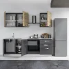 Cucina 240cm reversibile moderna lineare rovere antracite Culinary