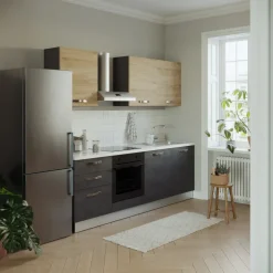 Cucina 240cm reversibile moderna lineare rovere antracite Culinary