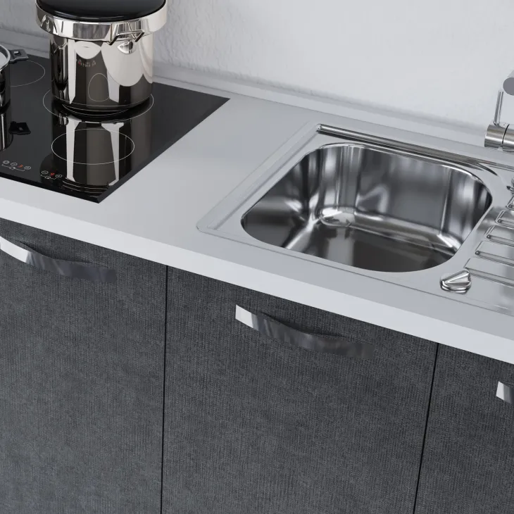 Cucina 300cm reversibile moderna lineare rovere antracite ChefStyle