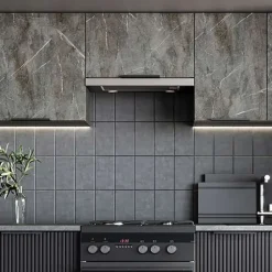 Cucina completa componibile 240cm moderna marmo nero grigio Yangon