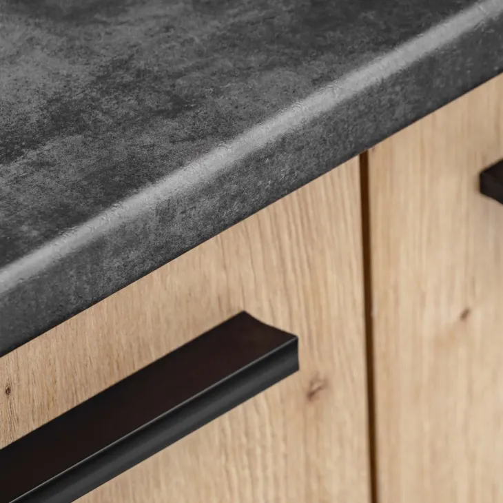 Cucina lineare 220cm completa componibile moderna rovere antracite Dakota