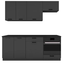 Cucina lineare 200cm completa componibile moderna grafite Crono