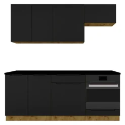 Cucina lineare 200cm completa componibile moderna nera Etrax