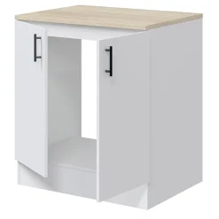 Cucina lineare 200 cm componibile bianco lucido rovere Kimera 7