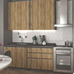 Cucina moderna lineare 180cm quercia antracite Amber