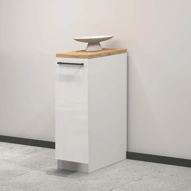 Dispensa cucina bassa 30x85h cm scorrevole bianco rovere Gourmet
