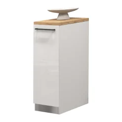 Dispensa cucina bassa 30x85h cm scorrevole bianco rovere Gourmet