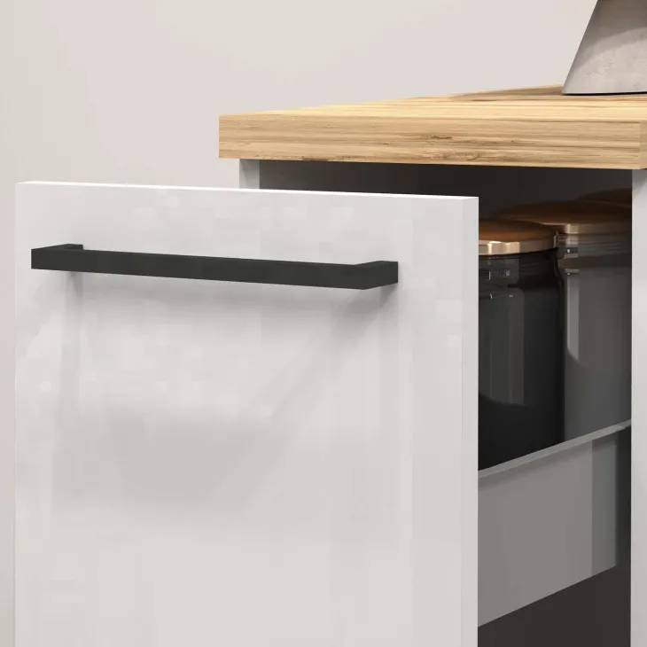 Dispensa cucina bassa 30x85h cm scorrevole bianco rovere Gourmet