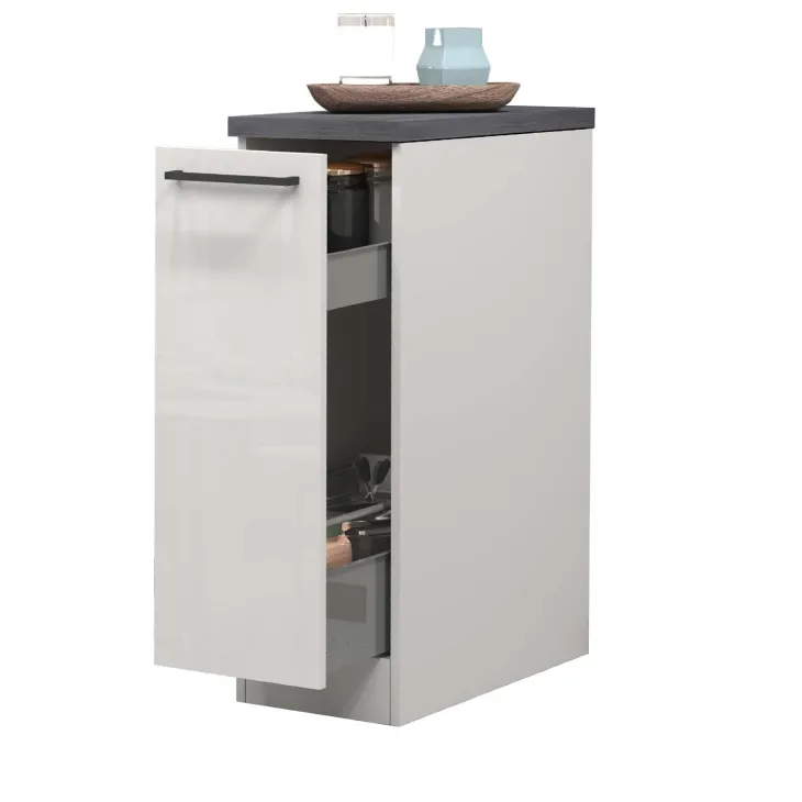 Dispensa cucina bassa 30x85h cm scorrevole bianco grigio pietra Gourmet