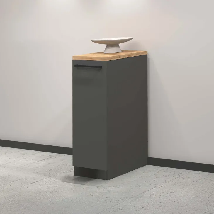Dispensa cucina bassa 30x85h cm scorrevole antracite rovere Gourmet
