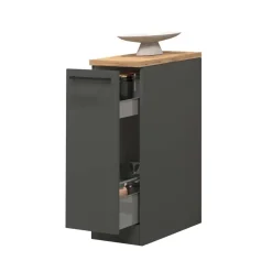 Dispensa cucina bassa 30x85h cm scorrevole antracite rovere Gourmet