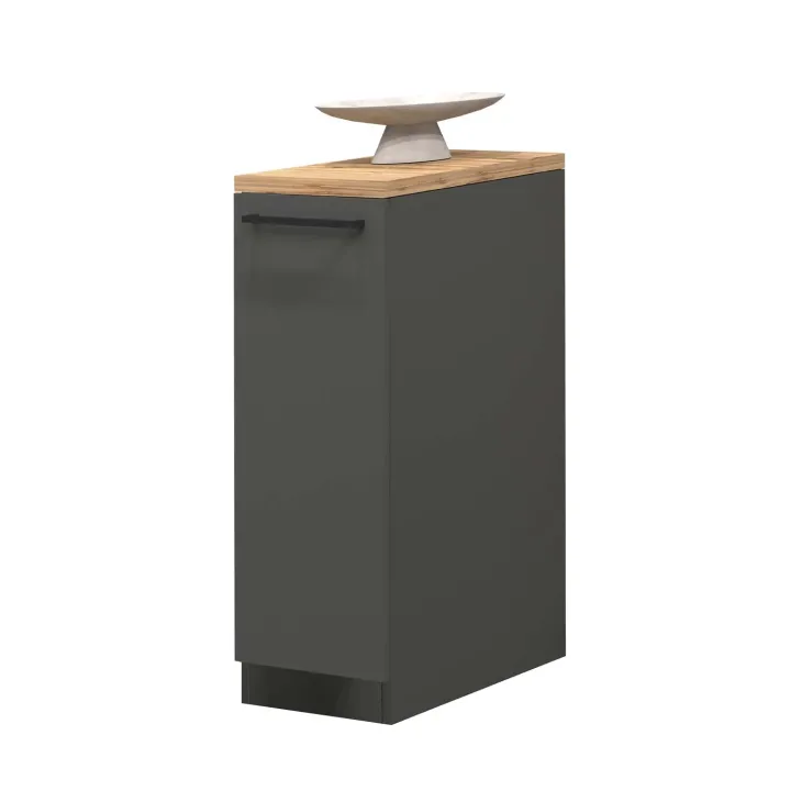 Dispensa cucina bassa 30x85h cm scorrevole antracite rovere Gourmet