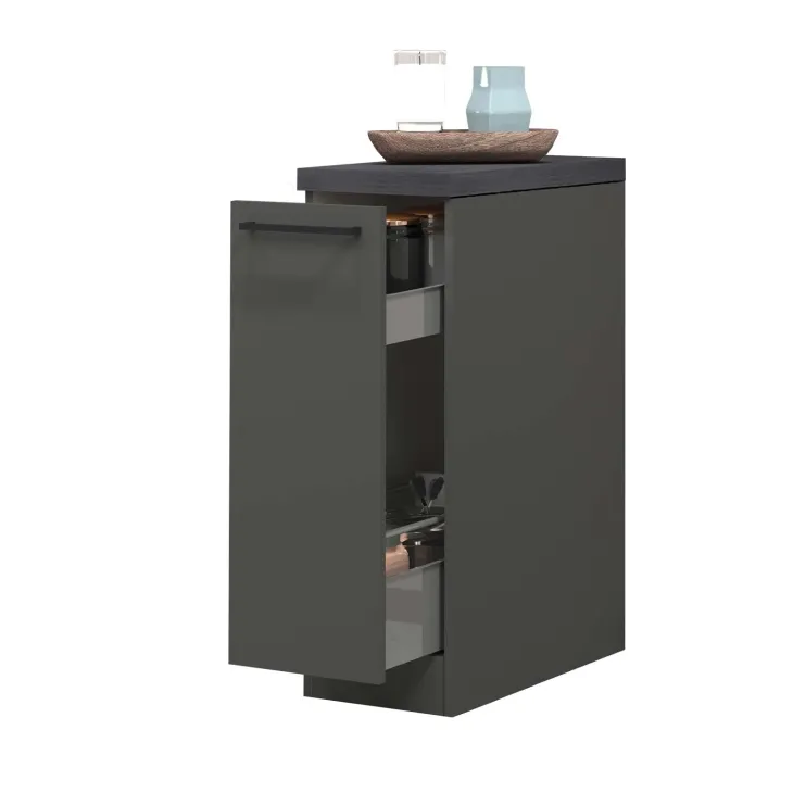 Dispensa cucina bassa 30x85h cm scorrevole antracite grigio pietra Gourmet