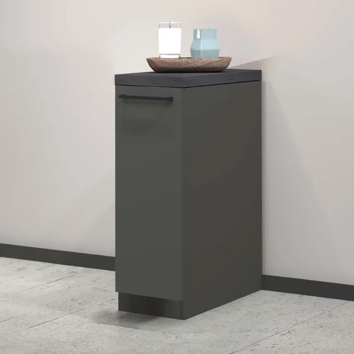 Dispensa cucina bassa 30x85h cm scorrevole antracite grigio pietra Gourmet