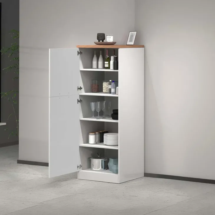 Dispensa cucina 60x165h cm 4 ripiani bianco rovere Gourmet