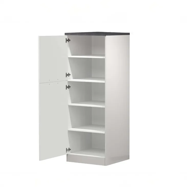 Dispensa cucina 60x165h cm 4 ripiani bianco grigio pietra Gourmet