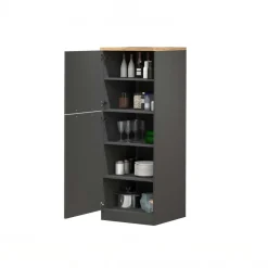 Dispensa cucina 60x165h cm 4 ripiani antracite rovere Gourmet