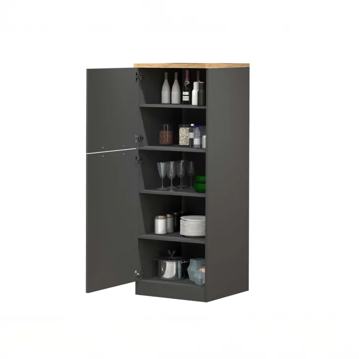 Dispensa cucina 60x165h cm 4 ripiani antracite rovere Gourmet