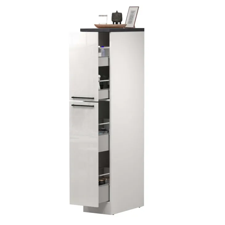 Dispensa cucina 30x165h cm scorrevole bianco grigio pietra Gourmet
