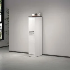 Dispensa cucina 30x165h cm scorrevole bianco grigio pietra Gourmet
