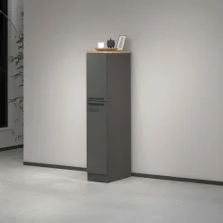 Dispensa cucina 30x165h cm scorrevole antracite rovere Gourmet