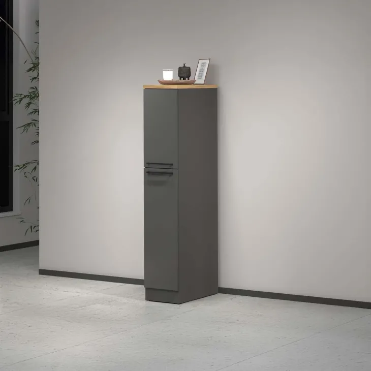 Dispensa cucina 30x165h cm scorrevole antracite rovere Gourmet
