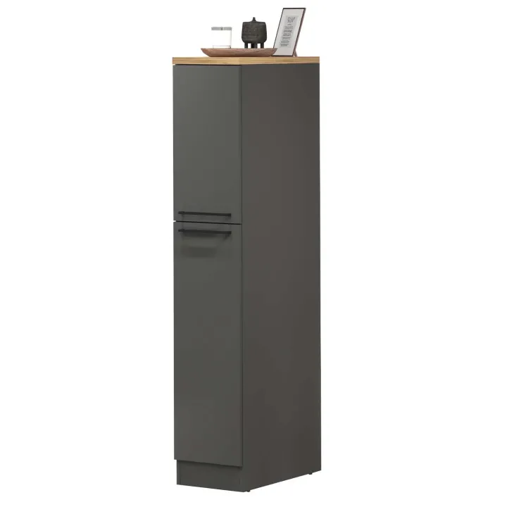 Dispensa cucina 30x165h cm scorrevole antracite rovere Gourmet
