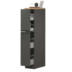 Dispensa cucina 30x165h cm scorrevole antracite rovere Gourmet