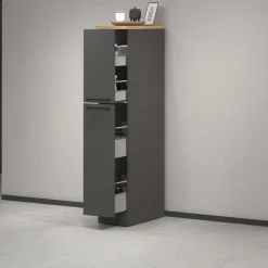 Dispensa cucina 30x165h cm scorrevole antracite rovere Gourmet