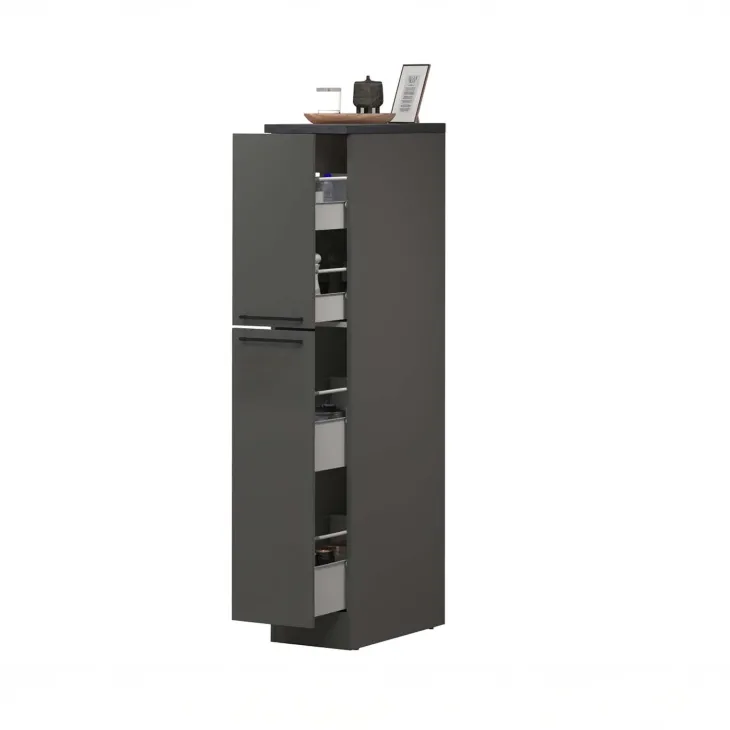 Dispensa cucina 30x165h cm scorrevole antracite grigio pietra Gourmet