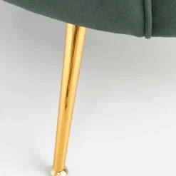Divanetto 2 posti imbottito 131x77cm in velluto verde gambe oro Gabriella