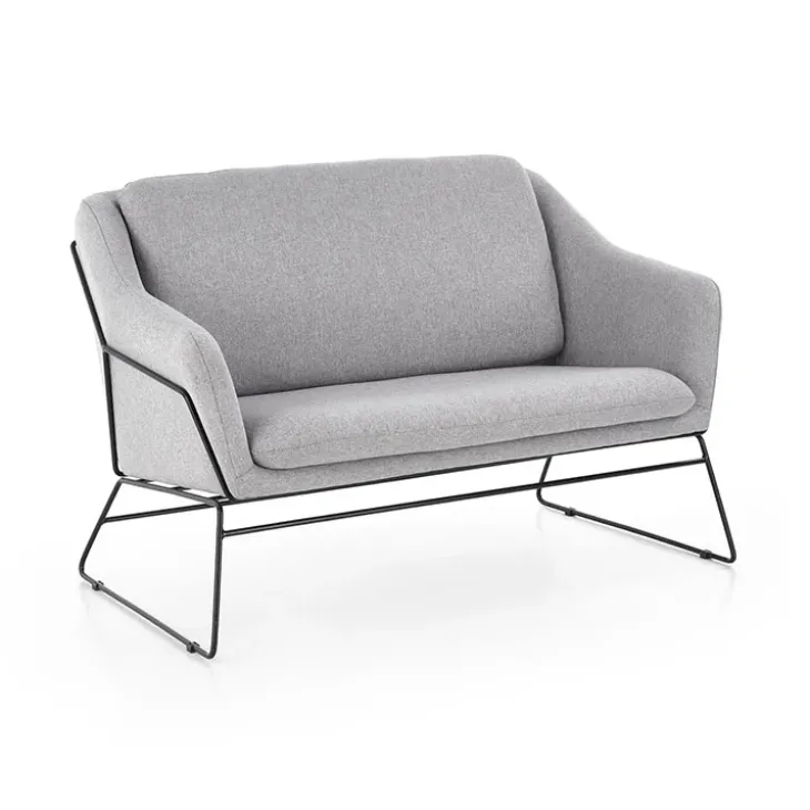 Divano imbottito moderno 125x83cm grigio nero Erminia 2