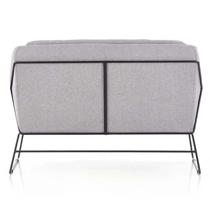 Divano imbottito moderno 125x83cm grigio nero Erminia 2
