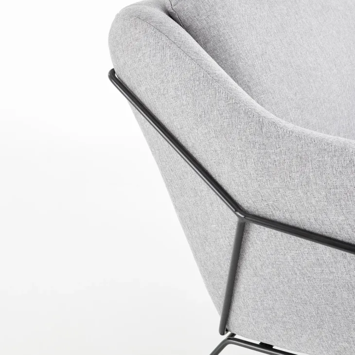 Divano imbottito moderno 125x83cm grigio nero Erminia 2