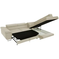Divano letto angolare destra imbottito 274x203cm beige Bormio