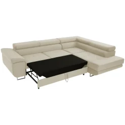 Divano letto angolare destra imbottito 274x203cm beige Bormio