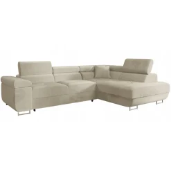 Divano letto angolare destra imbottito 274x203cm beige Bormio