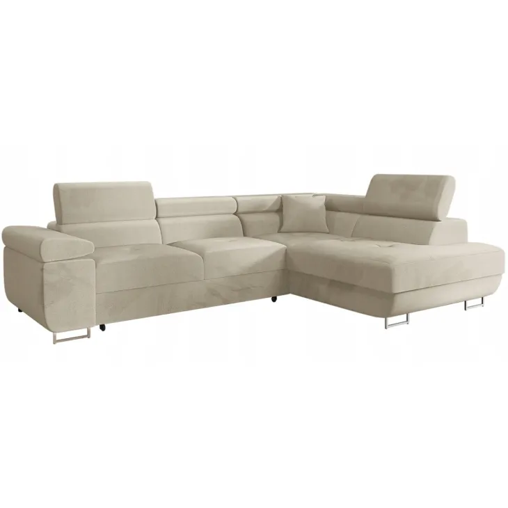 Divano letto angolare destra imbottito 274x203cm beige Bormio