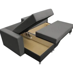 Divano letto angolare destra 3 posti 215cm grigio scuro e chiaro Aureliano