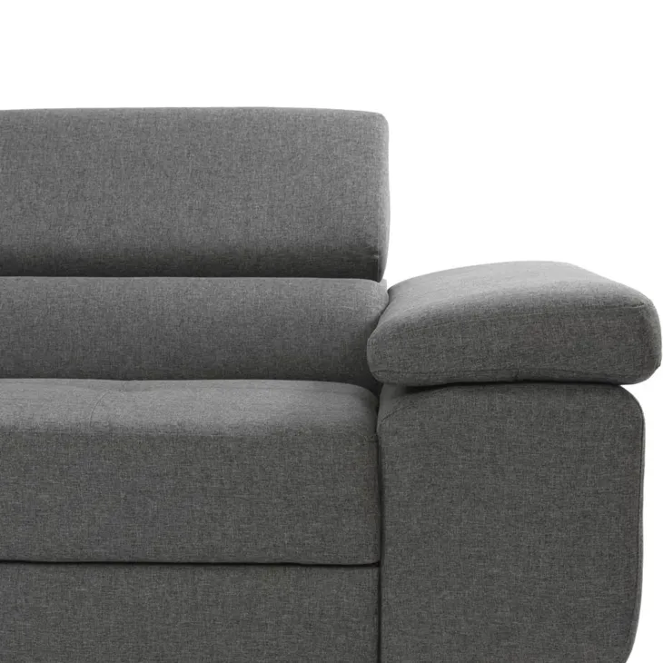 Divano letto angolare destra imbottito 274x203cm grigio Bormio