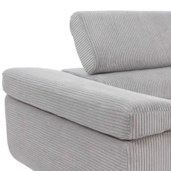 Divano letto angolare destra imbottito 274x203cm velluto a coste grigio Bormio