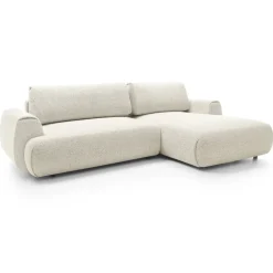 Divano letto angolare destra 3 posti 270x167cm tessuto bianco Cloudify