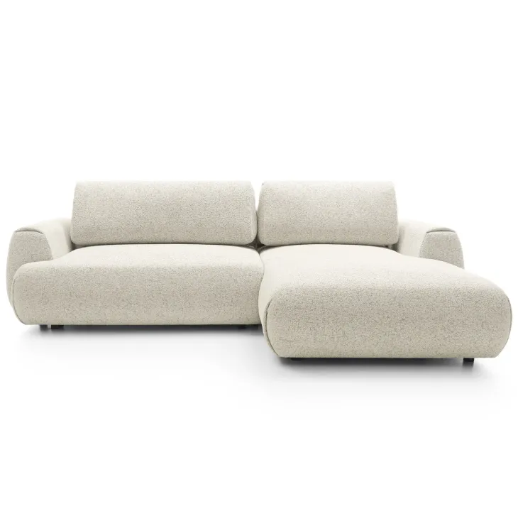 Divano letto angolare destra 3 posti 270x167cm tessuto bianco Cloudify