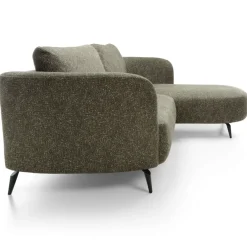 Divano letto angolare destra 3 posti 260x180cm tessuto bouclè verde Repose